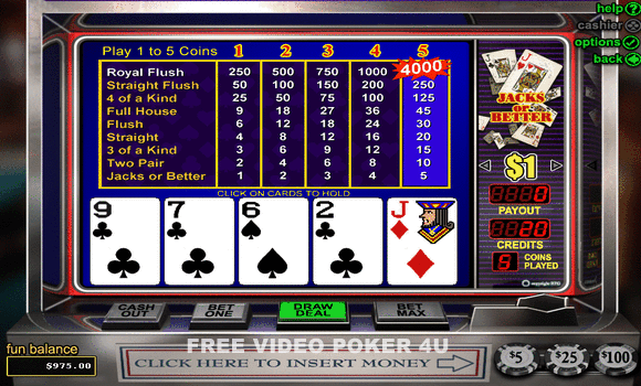 Vegas Casino Online Jacks or Better Video Poker Game